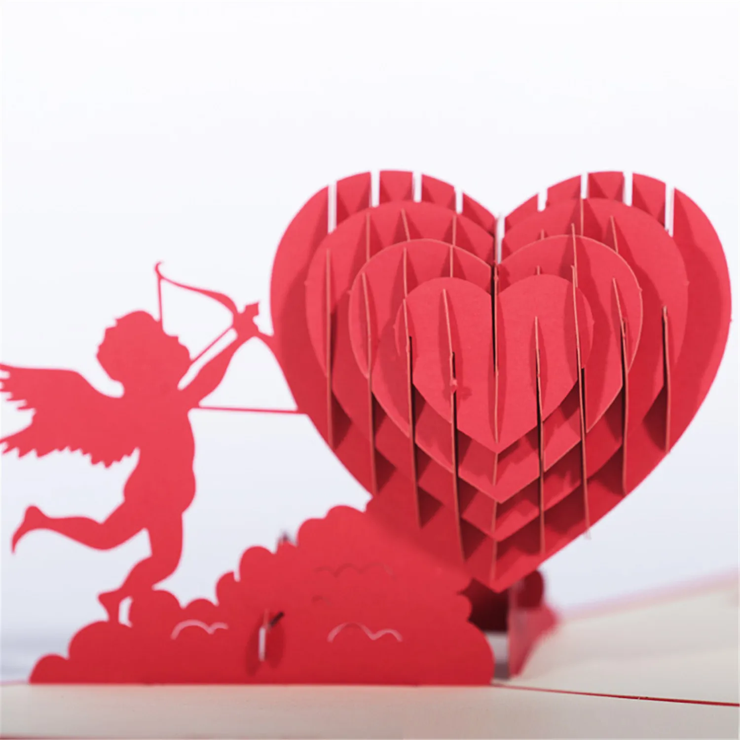  FunPa 4PCS/Set Romantic Greeting Card Popup Invitation Card Cupid Heart Pop Up Handmade Cards Pop U - 32859492448