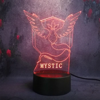 

New MYSTIC Cartoon Pokemon 3D LED Night Lights Colorful Acrylic Table Lamp For Party Baby Toy Christmas Gift Bedroom lamps