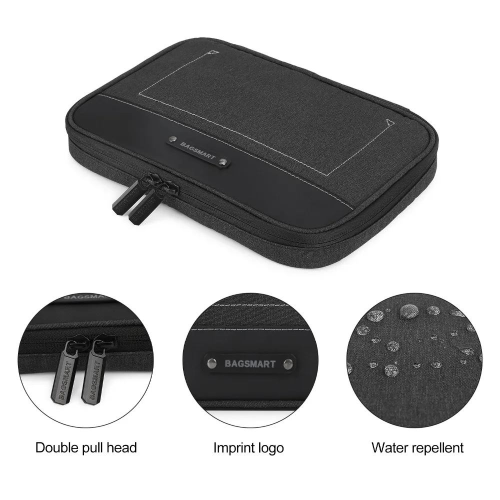 BAGSMART New Travel Electronic Accessories Organizer Portable Bags For USB Cables Waterproof Storage Bags for Ipad Mouse Charger BAGSMART New Travel Electronic Accessories Organizer Portable Bags For USB Cables Waterproof Storage Bags for Ipad Mouse Charger
