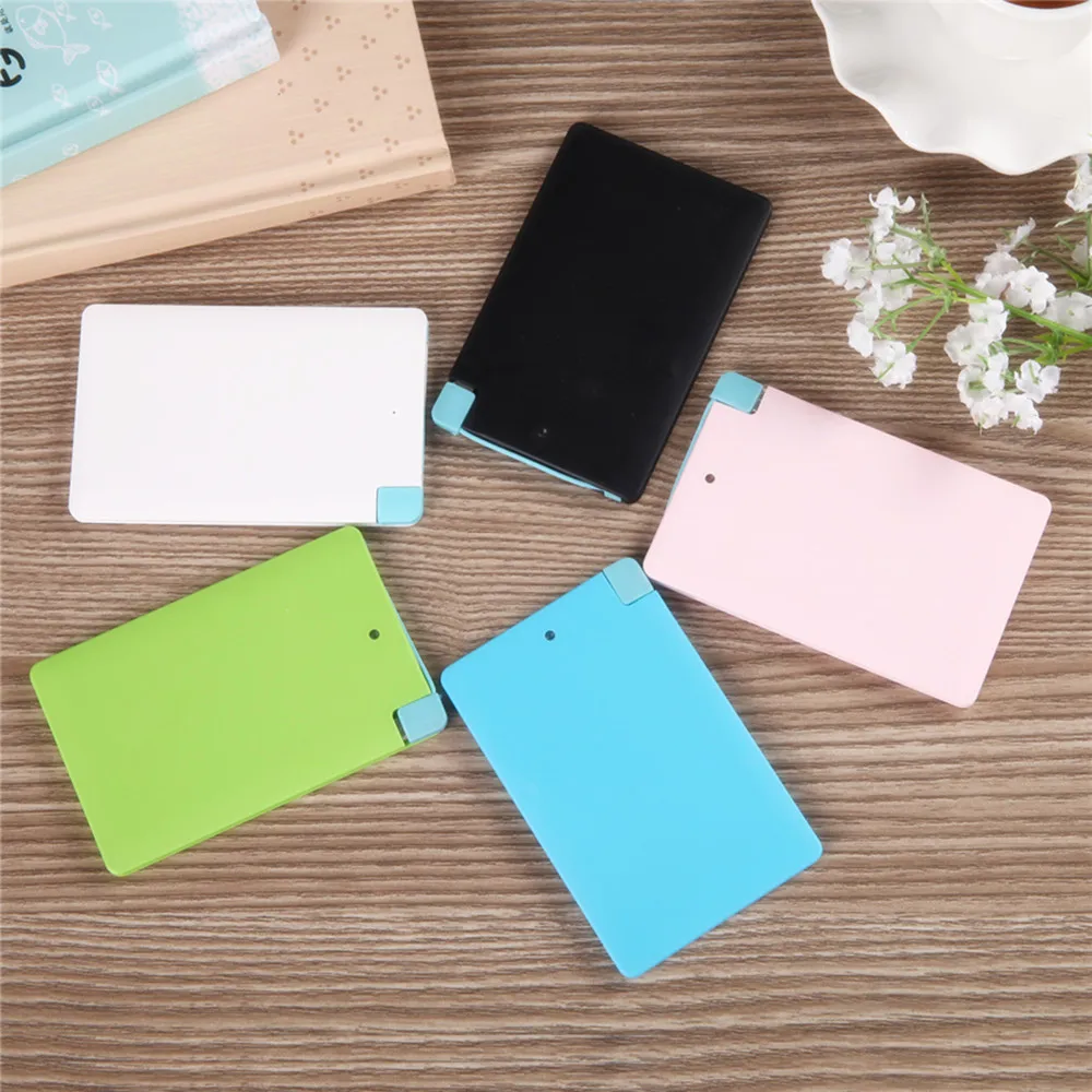 Colorful Ultra Slim Portable Power Bank 2600mAh Mobile Phone Charger Slim Card Extenal Battery For Smartphones
