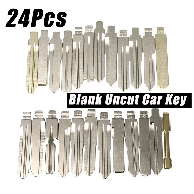 

24 Pcs/lot Non-repeating Uncut Blank KD Remote Key Blades Car Remote Flip Metal Keys For KD900 B Series NB Series