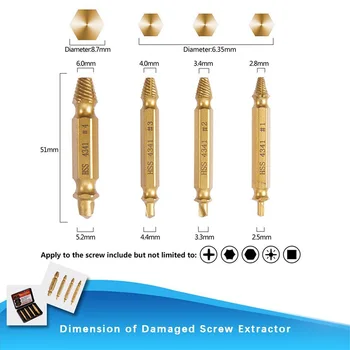 

EASY-5 Pcs High Speed Steel Screw Remover, Damaged Screwdriver Set, Screw Remover Set, Screw Extractor Set, Screw Extractor Ki