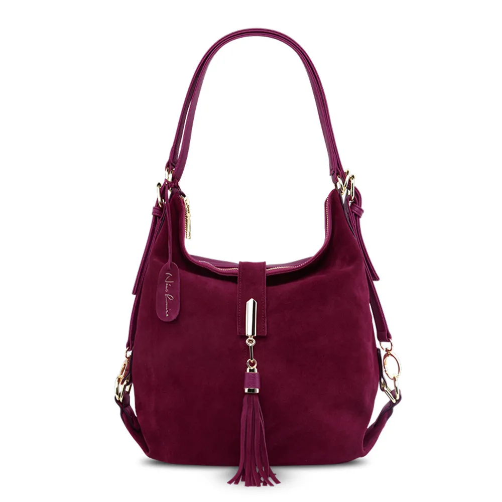 

JIULINNew Arrival lady Real Suede Leather Handbag New Color Female Leisure Large Shoulder bag Shopping Casual Hobo Bag Sac