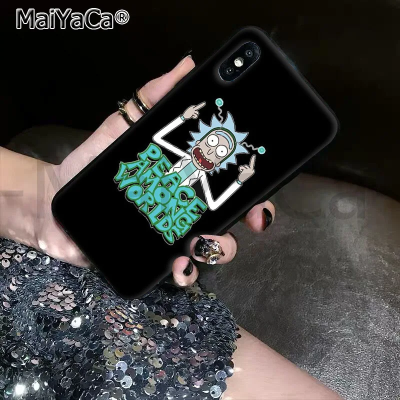 MaiYaCa Мягкий ТПУ силиконовый роскошный телефон мультфильм мариновка Рик и Морти для Apple iPhone11 pro 7 8 66S Plus X XS MAX 55S SE XR - Цвет: A3