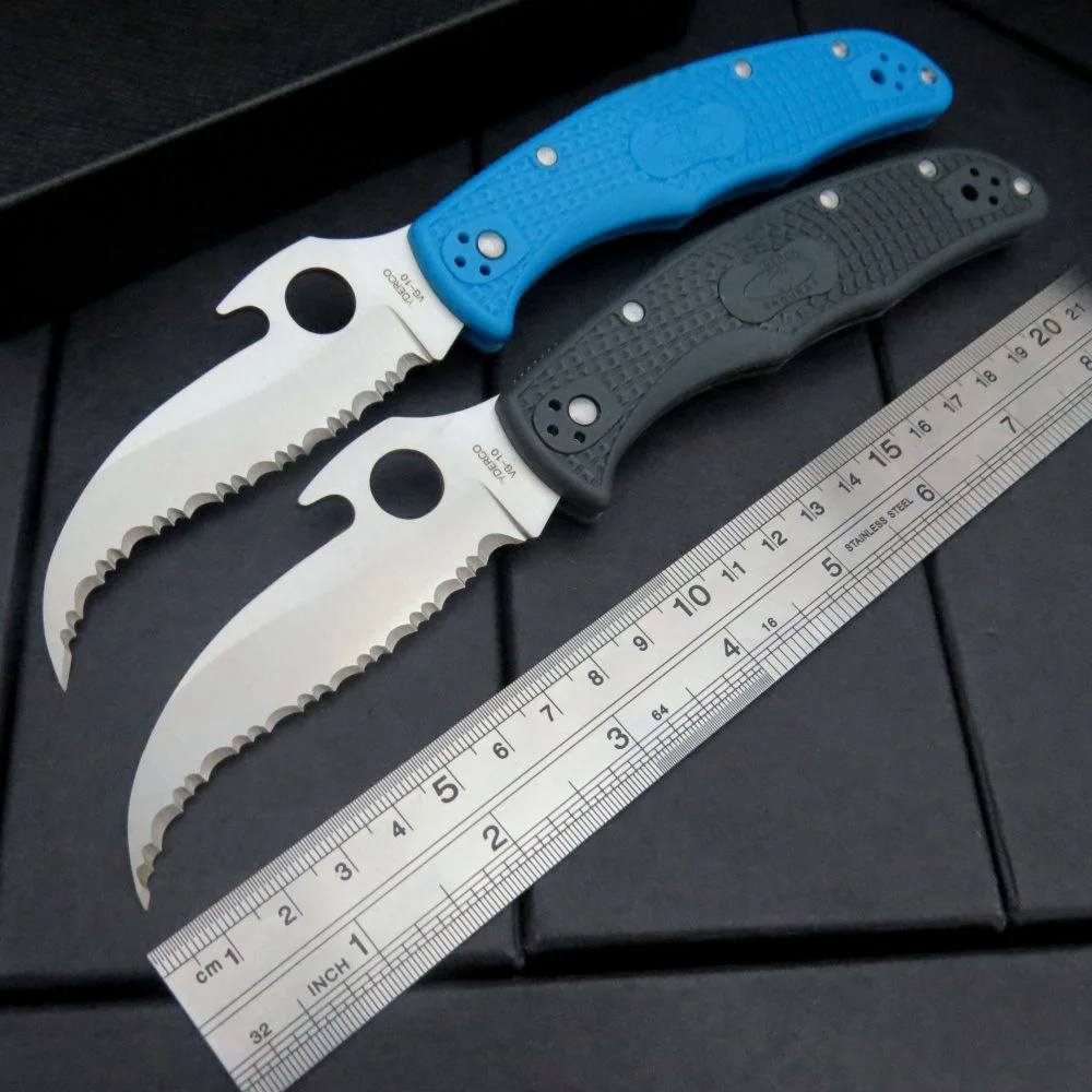 

Colorful C10 Survival Knives C10 SBK2 Matriarch2 Folding Knife 3-5/8" VG10 Serrated Blade knife Tactical Hunting Tools