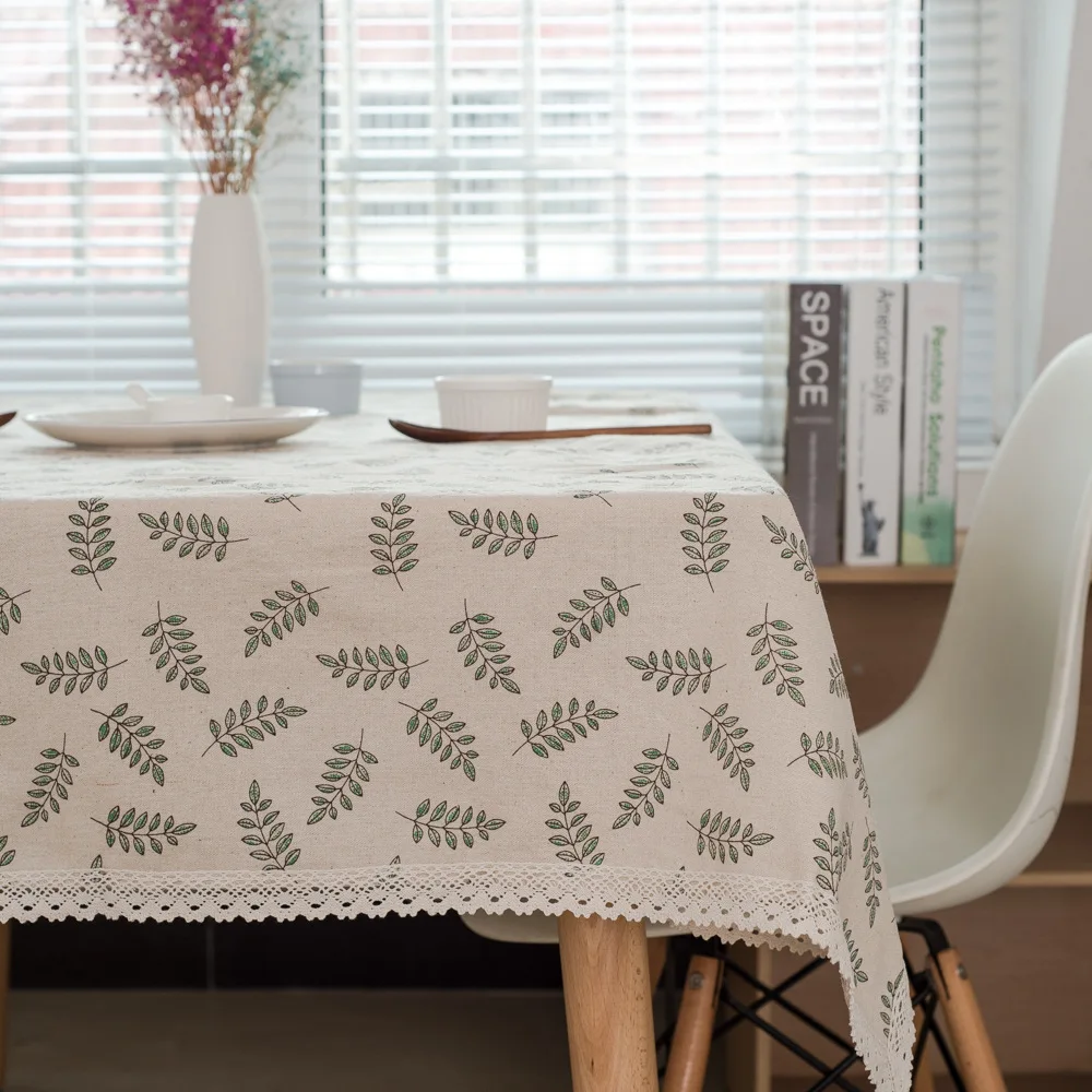 

mylb Pastoral Arrow Pattern Decorative Table Cloth Cotton Linen Tablecloth Dining Table Cover For Kitchen Home Decor