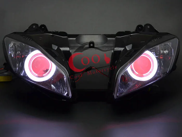 Projector Headlight Assembly Red Angel Eyes HID For Yamaha YZF R6 2008-2014 NEW