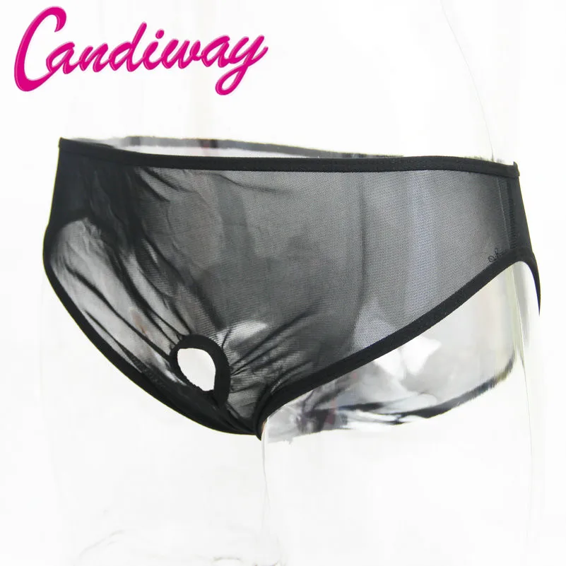 BDSM Sexy Silk Strong Man Penis Hole Gstrings Translucent Pant Bandoge Thong Handjob Sex Game For Man Toys Sex Product Role Play -