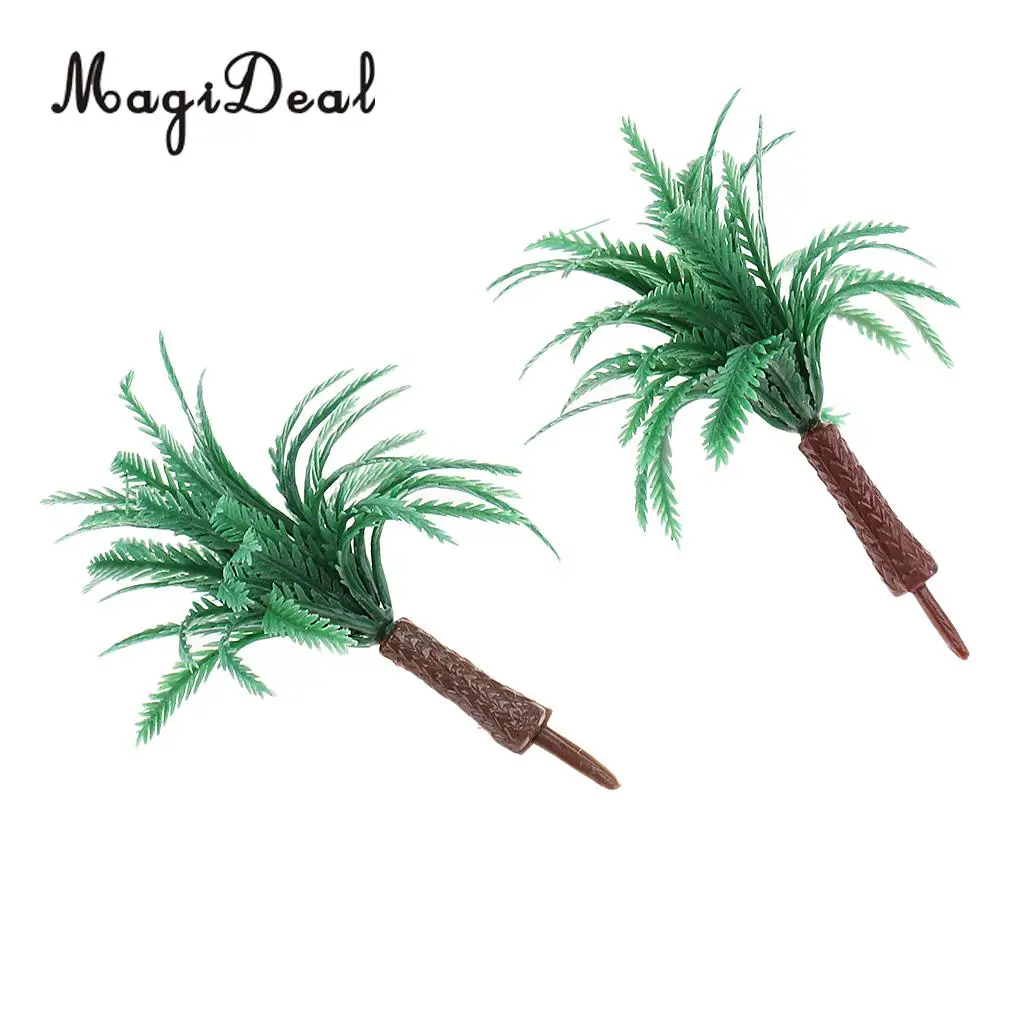 MagiDeal 10Pcs 6cm Green Tree Model 1/100 HO for RR Train Track Railroad Scenery DIY Green Landscape Model Building Prop Toys