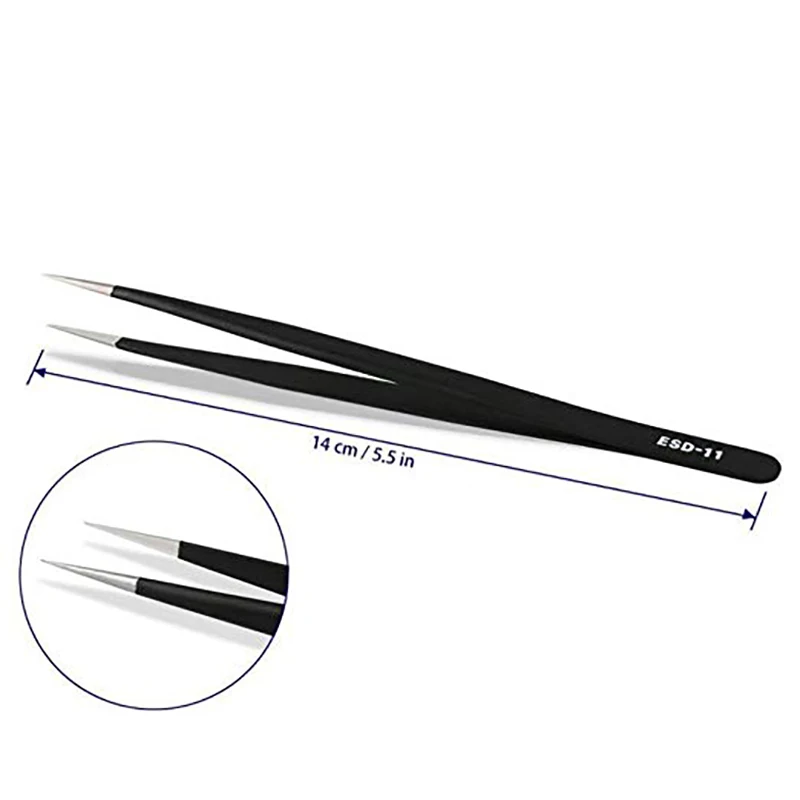 6 pcs ESD-10/ESD-11/ESD-12/ESD-13/ESD-14/ESD-15 BGA Precision Tweezer Set Antistatic Tweezers Stainless Tweezers