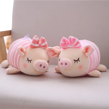 

New 25cm Cute pig plush toys Bow pig animals doll Small Pendant Baby Appease Sleeping Doll Cotton Girl Brinquedo Toy