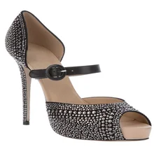 Schwarz OL Schuhe Für Frauen Sapatos Femininos Strass Schnalle Knöchelriemen-spool High Heels Peep Toe Plattform Mary Janes Party Sandalen