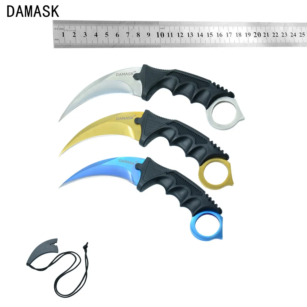 Damask Brand Karambit Knife Stainless Steel Blade Plastic Handle CS GO Counter Strike Machetes