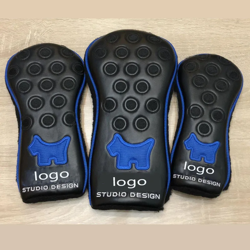 2018 Custom Design Golf Woods & Hybrid & Blade Putter Headcover High Quality  Pu Leather Golf Head Cover 3 PCS/SET free shipping