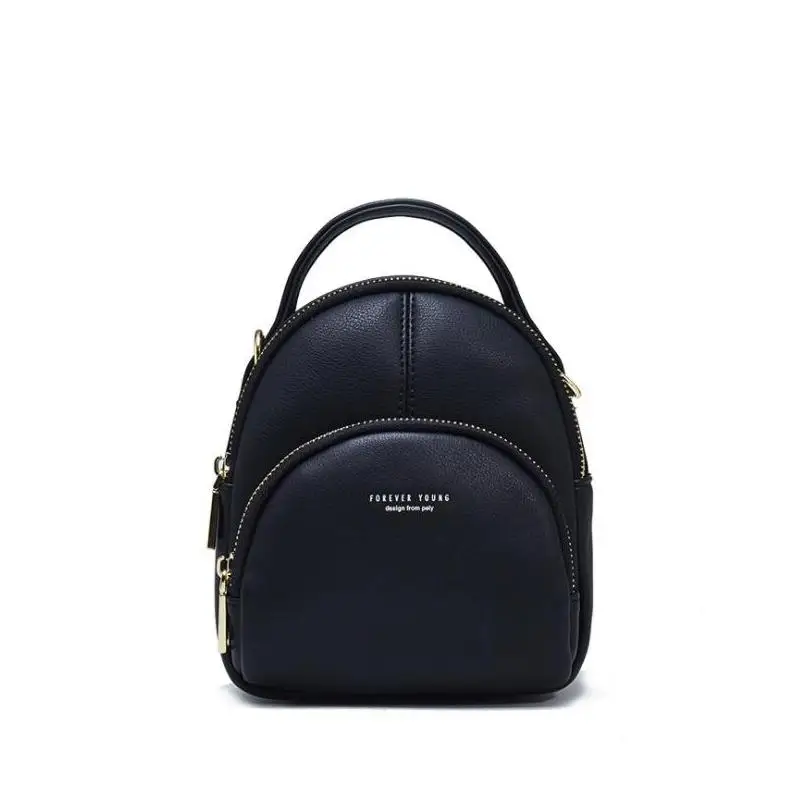 Многофункциональная сумка через плечо двух видов использования, Маленький модный женский рюкзак, мягкие яркие женские сумки, рюкзак для девочек - Цвет: Черный