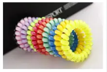 Многоцветные аксессуары для волос Пластиковое кольцо Wild Phone Line Shape Hair Ring Girl Маленький