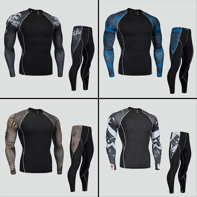 Компрессионные колготки Велосипеды базовый слой мужчины термобелье футболки Велосипеды спортивная одежда цикл одежда Наборы для мужчин