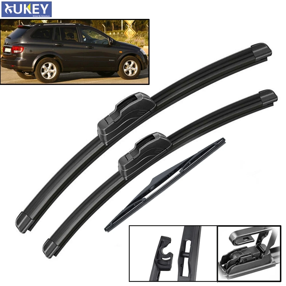 

Xukey Front Rear Tailgate Windscreen Wiper Blades Set For Ssangyong Kyron facelift 2011 2010 2009 2008 2007 22"19"12