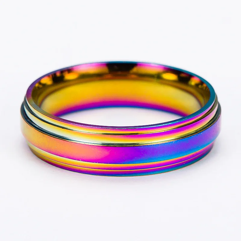 Высокое качество Радужное кольцо из нержавеющей стали для женщин/мужчин модные ювелирные изделия аксессуары