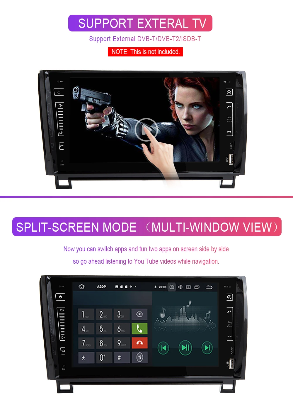 Clearance Xonrich 2 Din Android 9.0 Car DVD Player for Toyota Tundra Sequoia 2007 2008 2009 2010 2011 2012 2013 Autoradio Wifi OBD2 IPS 4G 15