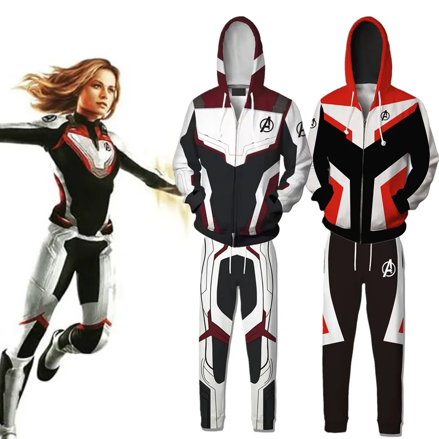 Movie The Avengers Endgame Hoodie Quantum Realm Costume Hoodie Sweatshirt Cosplay Movie Top Pants T shirts Men Women Set