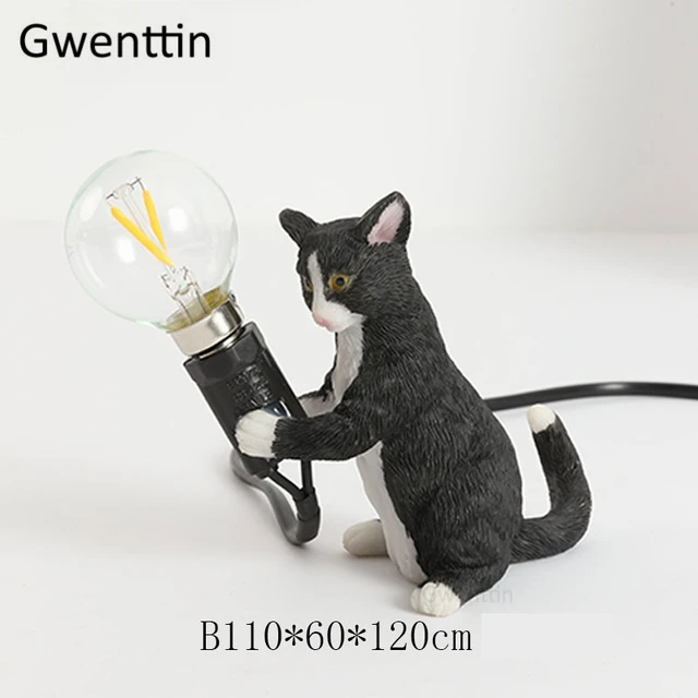 Modern Mini Resin Cat Table Lamps for Bedroom Bedside Lamp Led Stand