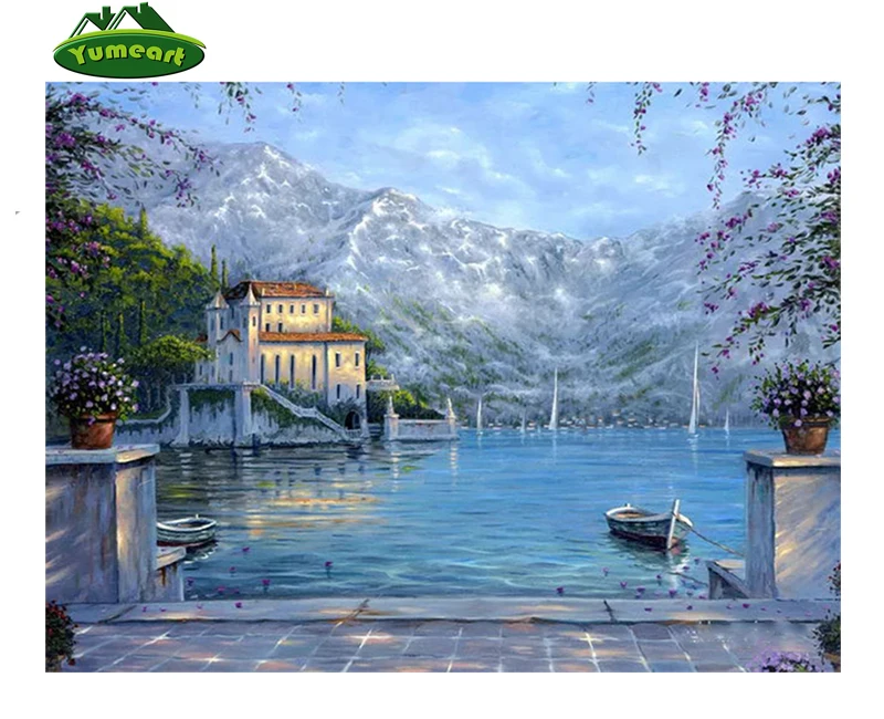 YUMEART Diy Diamond Painting Cross Stitch Landscape Pattern Crystal Mosaic Full Kits 3d Picture Embroidery | Дом и сад