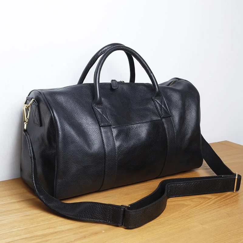 LANSPACE men's leathe travel bag fashion leather luggage fashion large size handbag 4