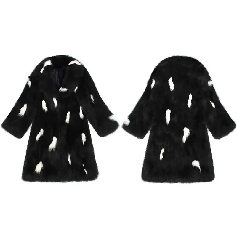 Occasionnel Furry Outwear Haute De Casual Fourrure Long Couleur Hiver Blanc Type Noir Femmes Mode Qualité Manteau Faux wafFxHOxq