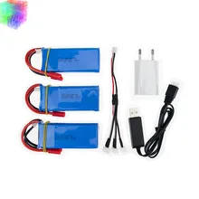 SYMA X8C Lipo batterie 7.4 v 2400 mah piles batteries 3 pcs et chargeur pour syma X8W X8G rc Quadcopter drone pièce de rechange en gros