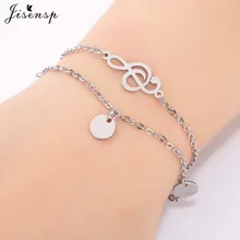 Jisensp панк из нержавеющей стали МУЗЫКАЛЬНЫЕ браслеты «ноты» Женский музыкальный символ браслет любовника обручальные ювелирные изделия Pulseria Feminina