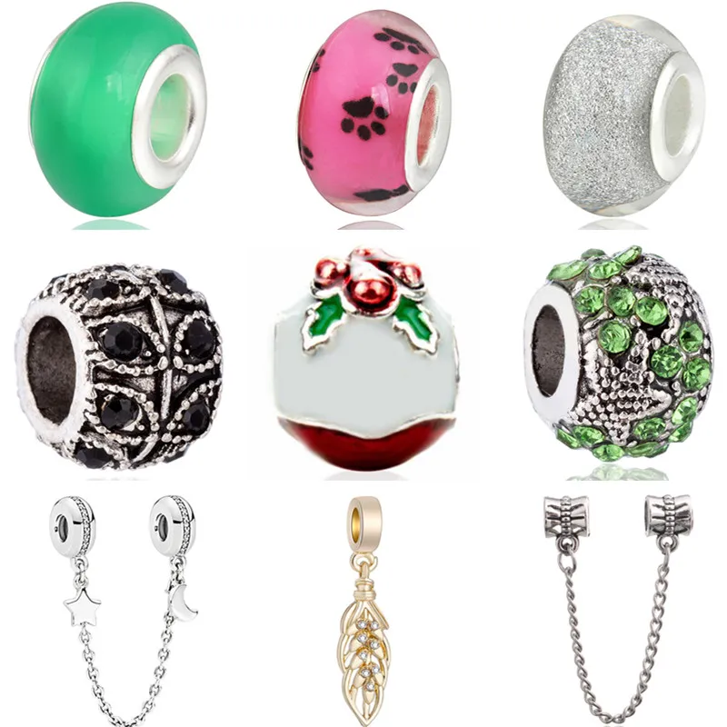 Low Price DIY Ball Leaf Santa Claus Stars Owl Simulated Pearl Beads Charms Fit Pandora Bracelets &amp Bangles for Women Party | Украшения и