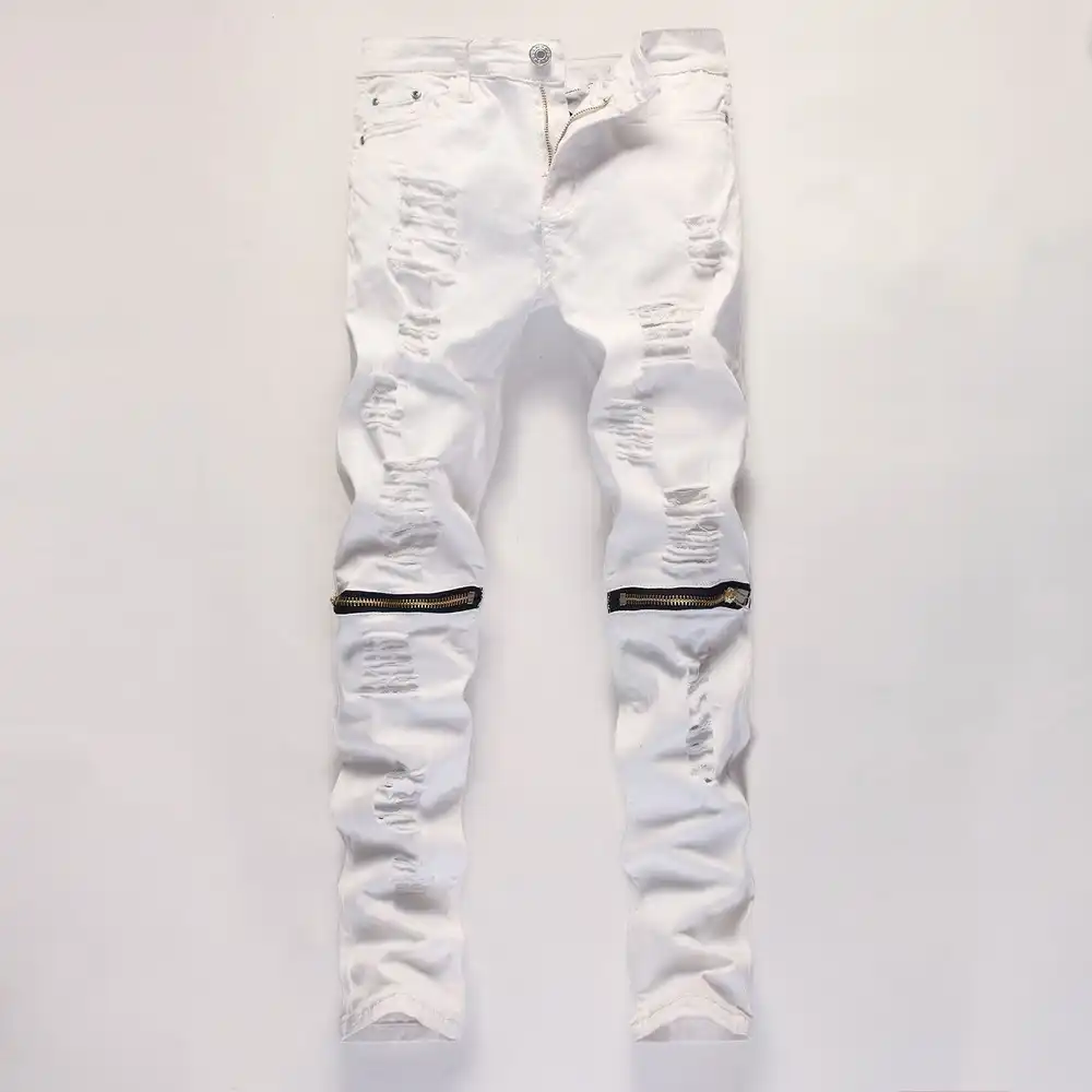 white jean joggers