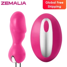 ZEMALIA Kay 10 Speed Wireless Remote Control Vibrating Love Vibe Silicone Material Bullet Vibrator USB Rechargeable Egg Massager