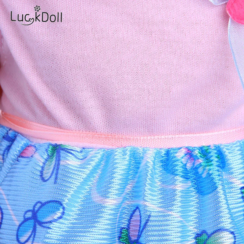 Платье LUCKDOLL с круглым вырезом и коротким рукавом подходит для 18 дюймовых