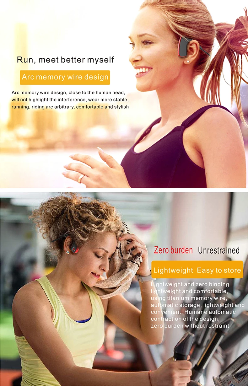 Volemer Bluetooth Headphones E1 Bone Conduction Wireless Noise-Reduction Headset Auriculare Outdoor Sports 3D Stereo Earphone (5)