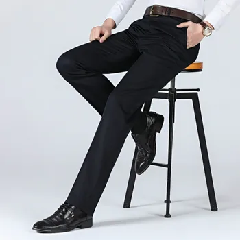 

Free shipping New Elastic Business Leisure Pants for Men mens winter dress suits pants formal pant slim fit