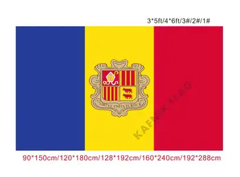 

KAFNIK,free shipping 90x150cm/128*192cm/160*240cm/192*288cm big flags Andorra Flag Europe National Flag for Indoor Outdoor Decor