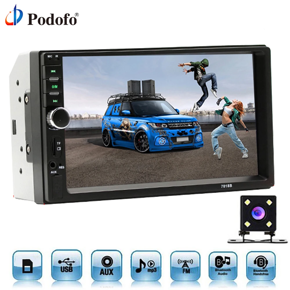 Podofo Car Radios Autoradio 2 Din 7" inch LCD Touch Screen Car Radio