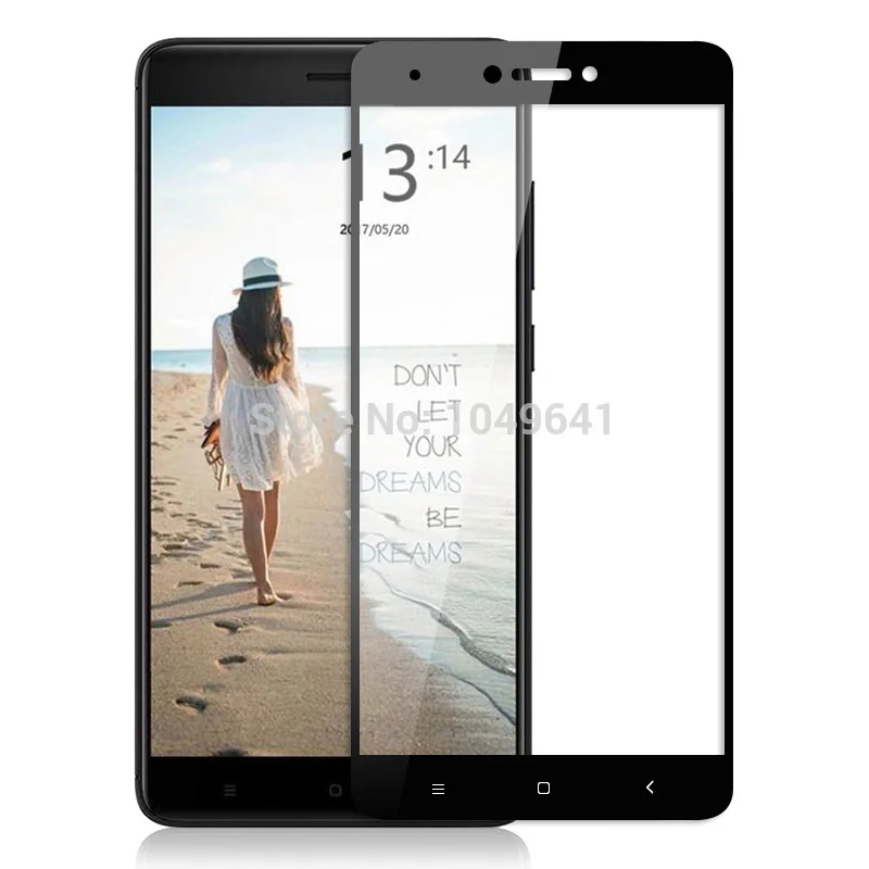 KXM1261B_1_2D Full Screen Covered Explosion-proof Tempered Glass Film for Xiaomi Redmi Note 4X 5.5 inch 32GB