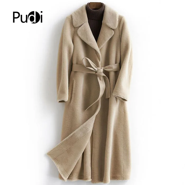 PUDI B181005 women's winter warm real wool fur jacket vest