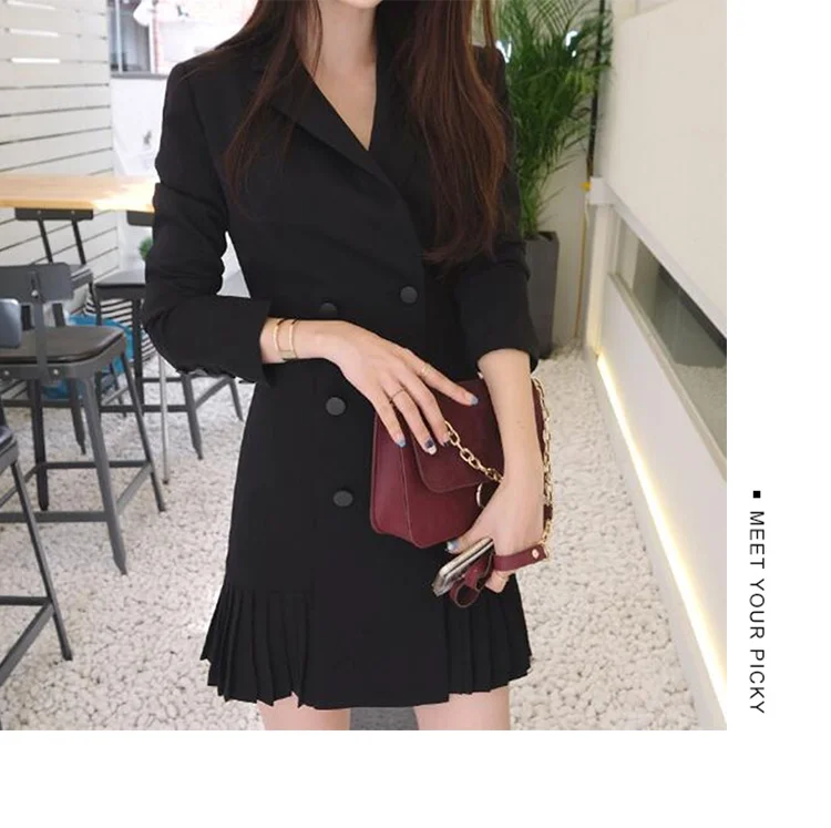 black fitted blazer dress