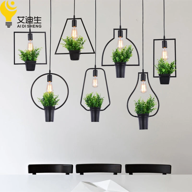 Modern Plant Pot Deco Pendant Lamp Fashion Nordic Shade Modern Dining Table Hanging Light