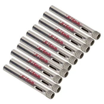 

10Pcs 6mm Diamond Coated Drill Bit Tile Ceramic Glass Hole Saws Silver Clean and tidy JA55