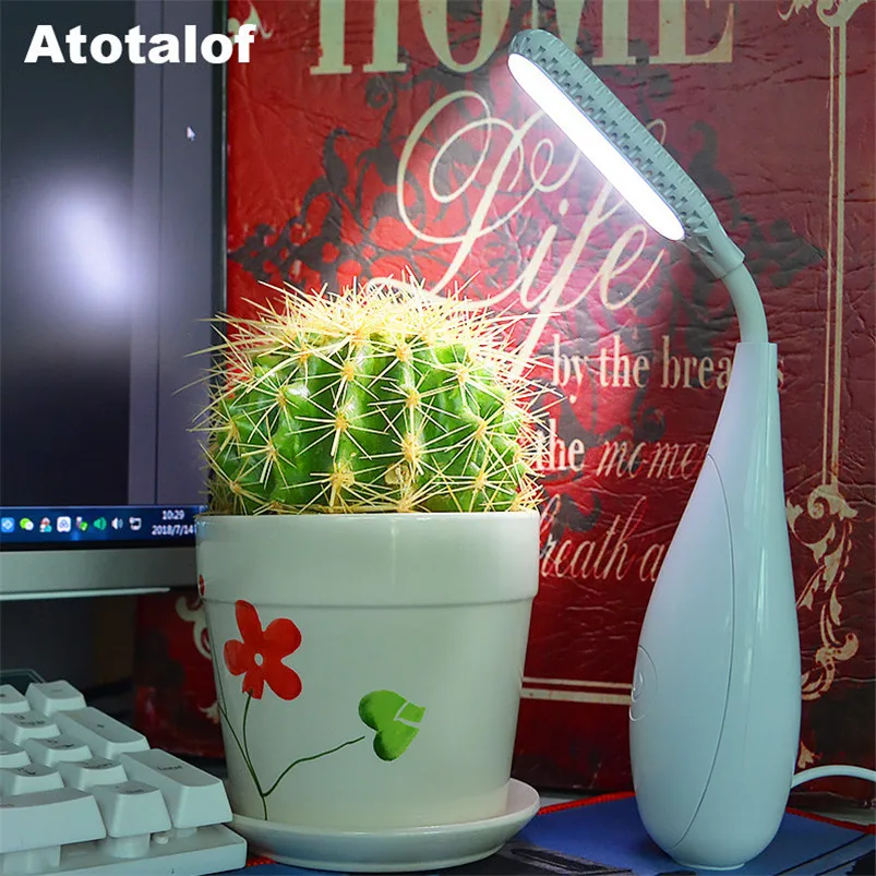 1 PC Reading Light 3 Levels Adjustable TouchSwitch Reading Light USB Dimmable Leds Table Desk Lamp Home Decor 40MR151