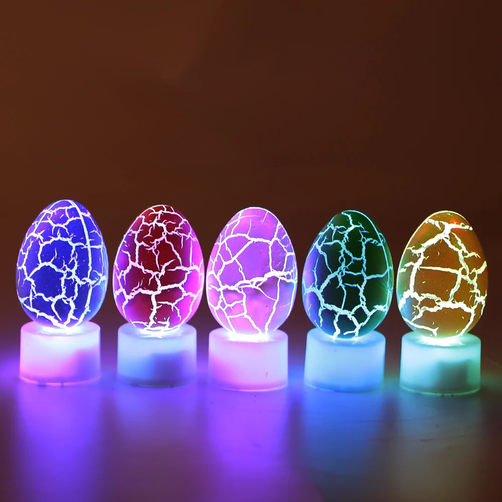 

10pcs Funny Colorful Eggs Crack LED Night Lighting Accessories Random Color Bedroom Creative Festival Party Glowing Toy Random