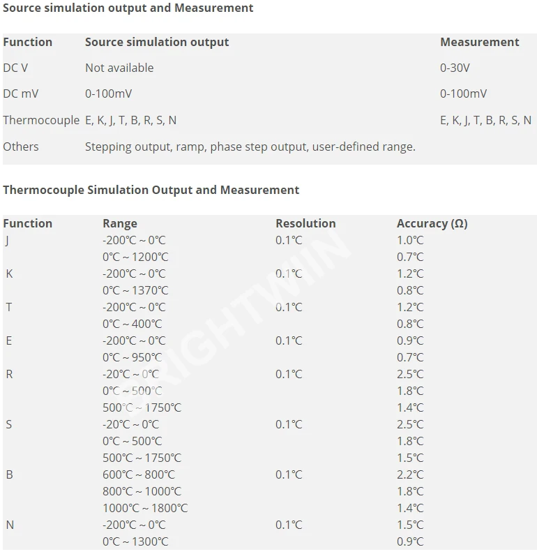 Прецизионный тип T B N S R T E J K термопарный калибратор 0.02% многофункциональный калибратор 75mV TC для передатчика термопары