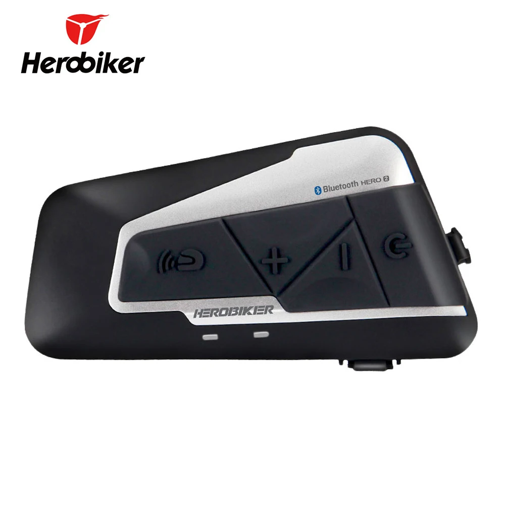 HEROBIKER Motorcycle Helmet Intercom Waterproof Wireless Bluetooth Moto Headset Interphone with FM Radio for 2 Rides