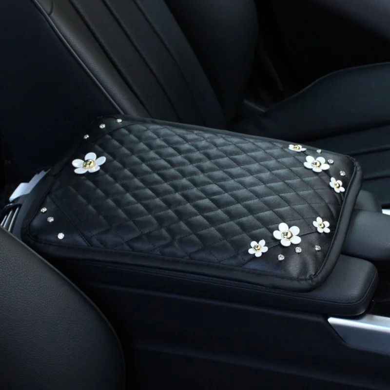 Cute-Daisy-Flower-Car-Interior-Decoration-Leather-Steering-Wheel-Cover-Hand-brake-Shifter-Gear-Cover-Seatbelt (4)