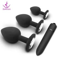 Silicona blanda Anal tapón Anal próstata masajeador adultos Gay productos anales macho erótico bala vibrador juguetes sexuales para los hombres y las mujeres